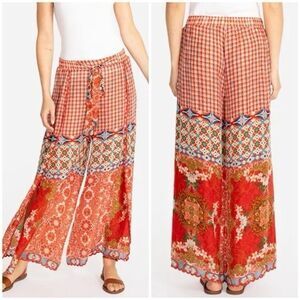 Johnny Was Tura Wrapped Pant Red Printed Size Medium